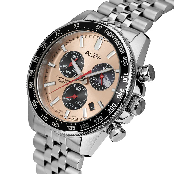 Alba Sunburst Copper Dial Chronograph Watch AX7023X1 - KRISHNA WATCH COMPANY