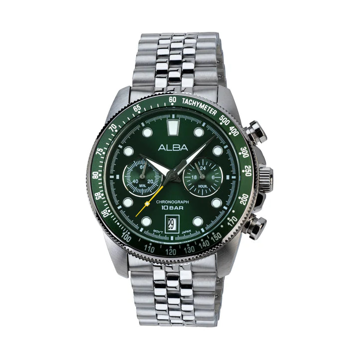 Alba Deep Green Diver-Style Chronograph Watch A4B029X1 - KRISHNA WATCH COMPANY