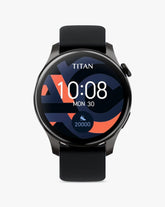 Titan Talk- Touch Screen Watch with Black Strap, BT Calling, AI- Voice Assistant, and Amoled Display 90156AP01