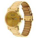 Sonata Quartz Analog with Day and Date Champagne Dial Stainless Steel Strap Watch for Men 1141ym10