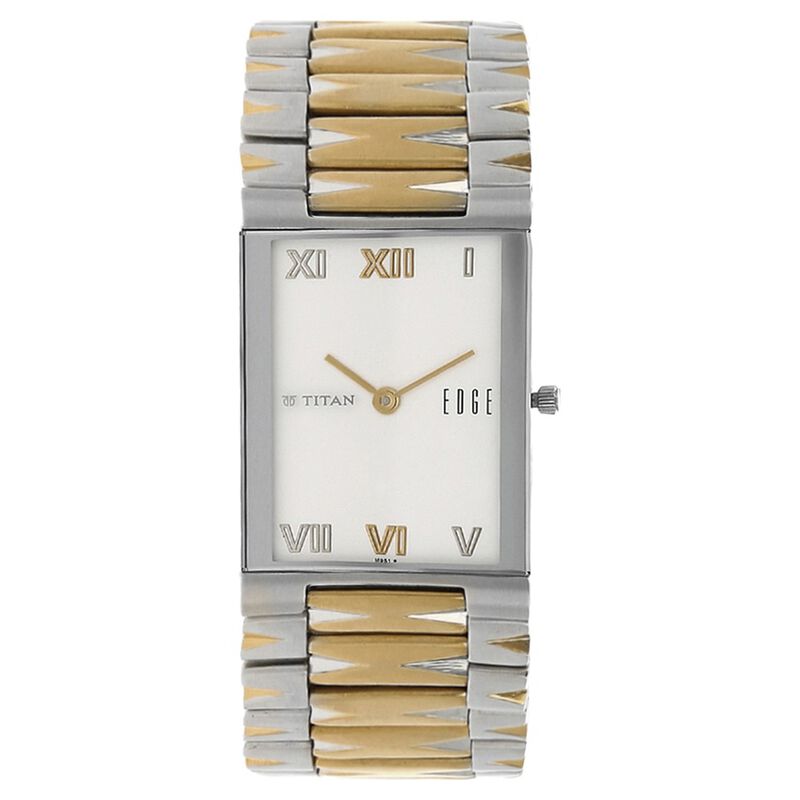 Titan Edge White Dial Analog Stainless Steel Strap Watch for Men 1296BM01 - KRISHNA WATCH COMPANY