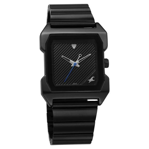 Fastrack Pulse Quartz Analog Black Dial With Black Stainless steel Strap Watch for Guys 1474nm02 - KRISHNA WATCH COMPANY
