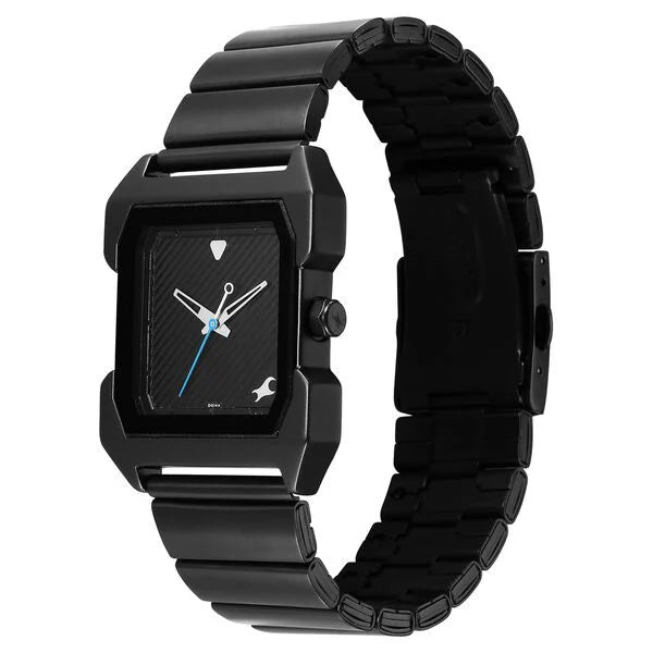 Fastrack Pulse Quartz Analog Black Dial With Black Stainless steel Strap Watch for Guys 1474nm02 - KRISHNA WATCH COMPANY