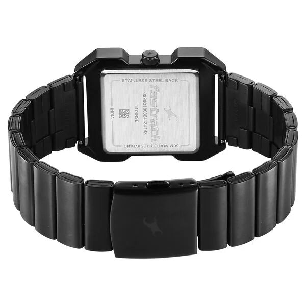 Fastrack Pulse Quartz Analog Black Dial With Black Stainless steel Strap Watch for Guys 1474nm02 - KRISHNA WATCH COMPANY