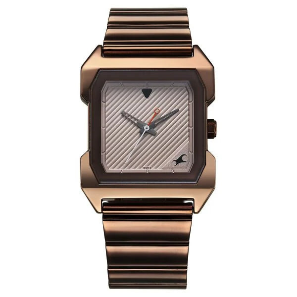 Fastrack Pulse Quartz Analog Beige Dial With Brown Colour Watch for Guys - 1474QM02 - KRISHNA WATCH COMPANY