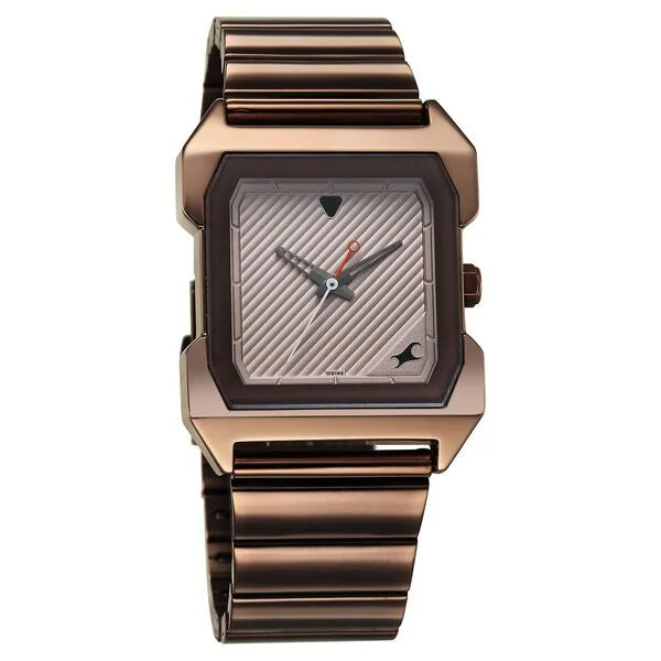 Fastrack Pulse Quartz Analog Beige Dial With Brown Colour Watch for Guys - 1474QM02 - KRISHNA WATCH COMPANY