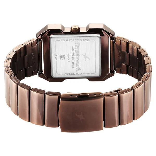 Fastrack Pulse Quartz Analog Beige Dial With Brown Colour Watch for Guys - 1474QM02 - KRISHNA WATCH COMPANY
