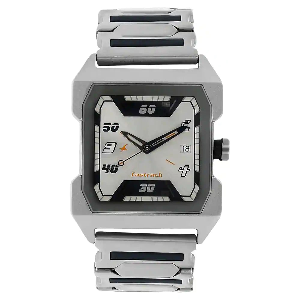 FASTRACK SILVER DIAL SILVER STAINLESS STEEL STRAP WATCH - 1474SM01 - KRISHNA WATCH COMPANY