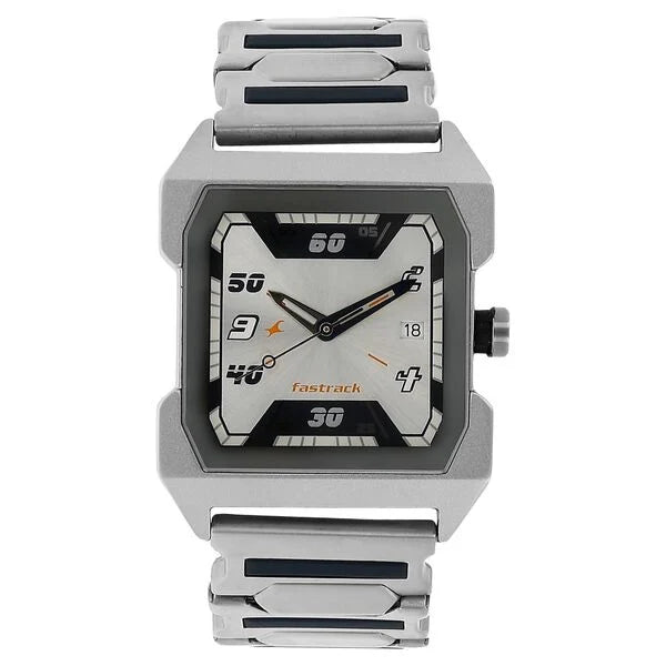 Fastrack Quartz Analog Silver Dial Stainless Steel Strap Watch for Guys NS1474SM01 - KRISHNA WATCH COMPANY