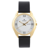 Titan Silver Dial Black Leather Strap Watch 1578YL04