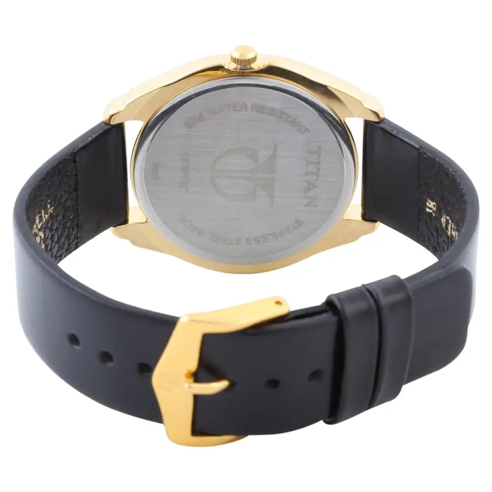Titan Silver Dial Black Leather Strap Watch 1578YL04 - KRISHNA WATCH COMPANY