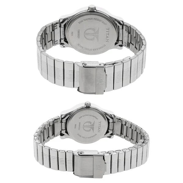 Titan Quartz Analog with Day Watch for Couple 15802490sm03 - KRISHNA WATCH COMPANY
