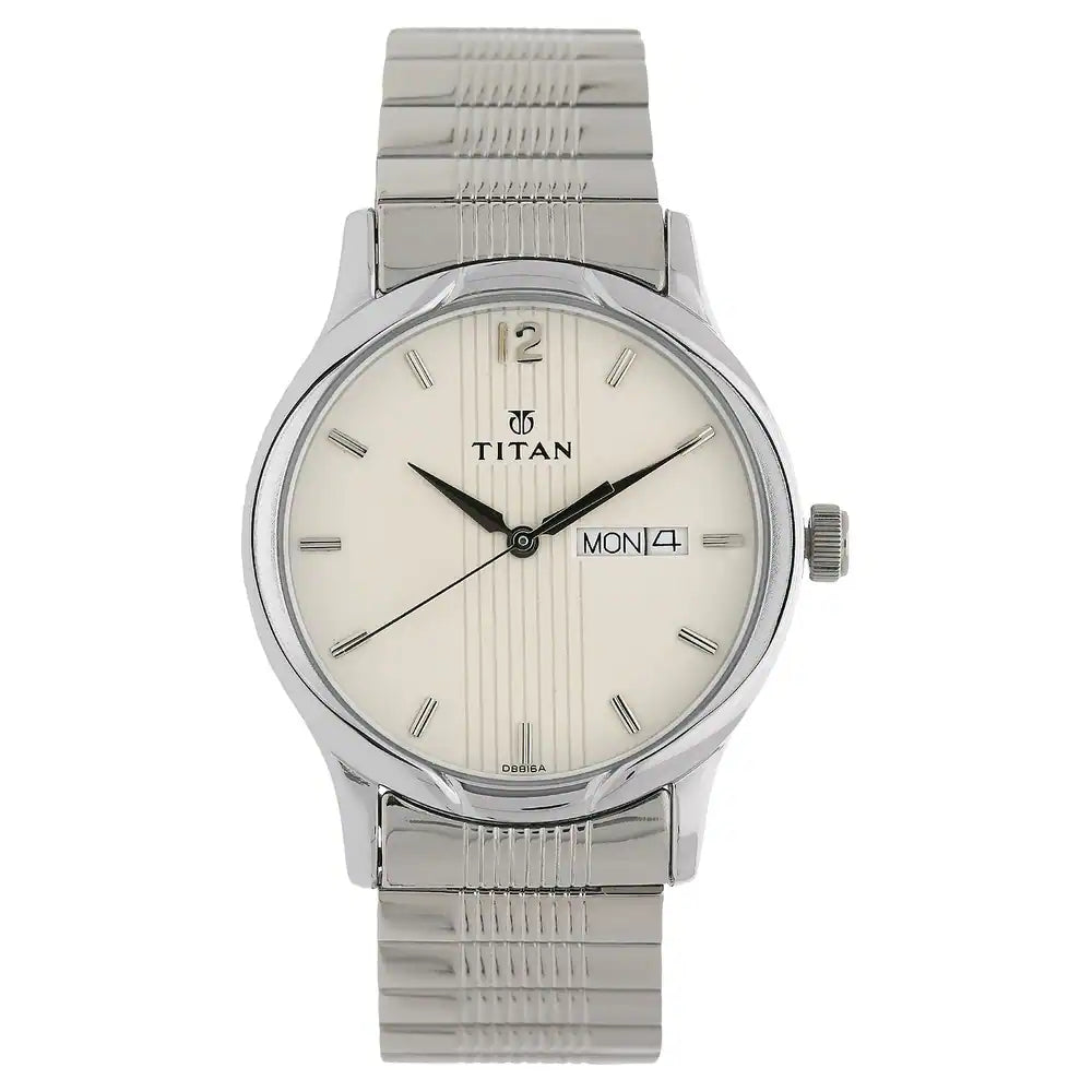 TITAN Silver Dial Silver Stainless Steel Strap Watch - 1580SM03 - KRISHNA WATCH COMPANY