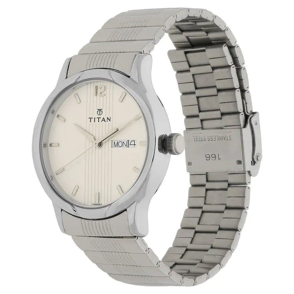 TITAN Silver Dial Silver Stainless Steel Strap Watch - 1580SM03 - KRISHNA WATCH COMPANY