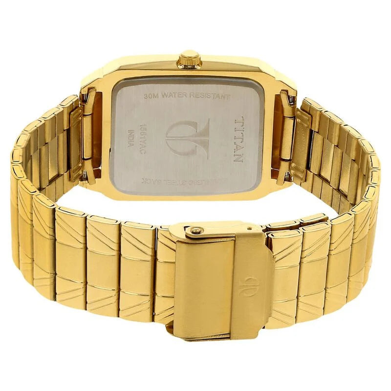 Titan Quartz Analog with Day and Date Champagne Dial Watch for Men - 1581YM05 - KRISHNA WATCH COMPANY