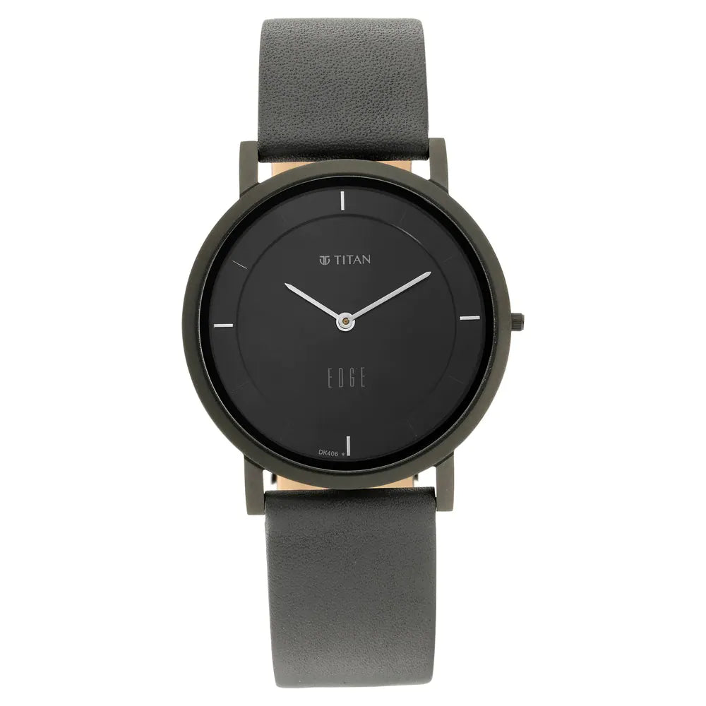 Titan Edge Watch with Black dial and Steel highlights NN1595NL04 (DK406) - KRISHNA WATCH COMPANY