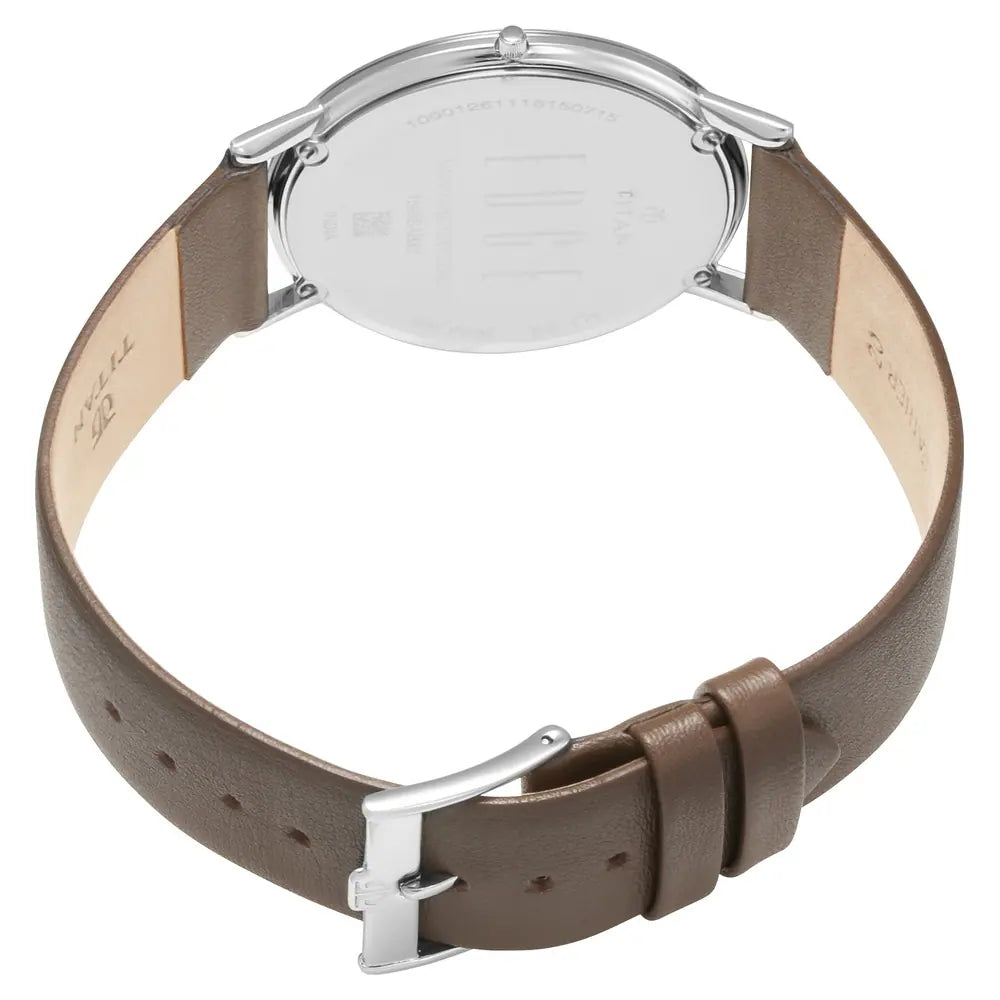 Titan Edge Silver Dial Leather Strap Watch 1595SL03 - KRISHNA WATCH COMPANY