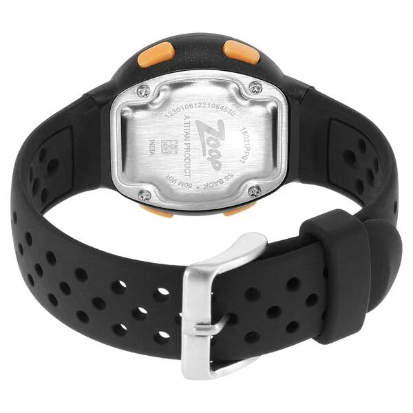 Zoop Digital Round Dial Black Silicone Strap Watch For Kids 16021pp01 - KRISHNA WATCH COMPANY