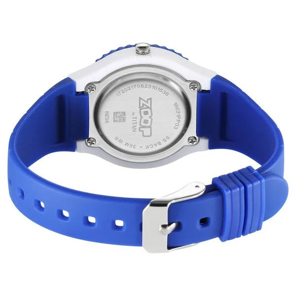 Zoop By Titan Sport Quartz Analog White Dial Polyurethane Strap Kids Watch 16031pp03w