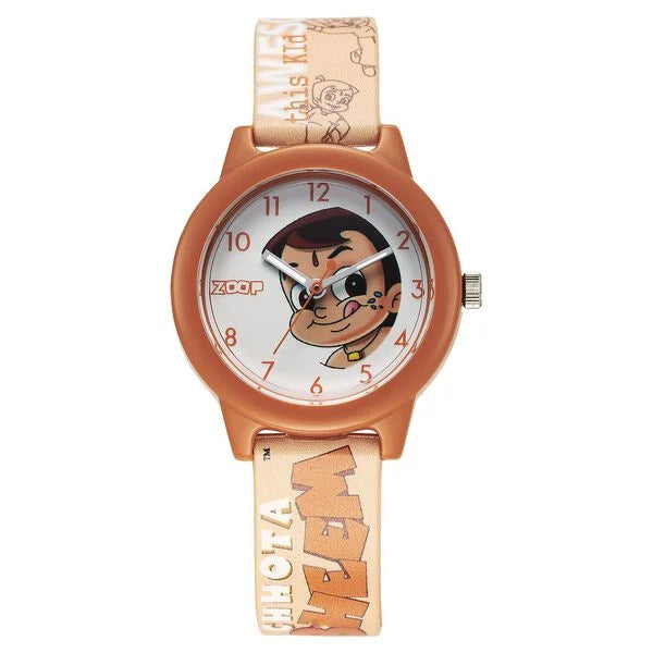 Zoop By Titan Chhota Bheem Quartz Analog White Dial Multicoloured Plastic Strap Watch For Kids - 16042PP03FW - KRISHNA WATCH COMPANY