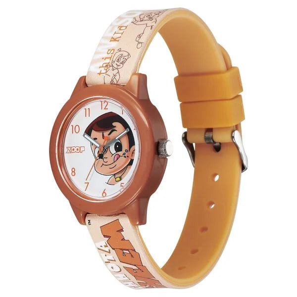 Zoop By Titan Chhota Bheem Quartz Analog White Dial Multicoloured Plastic Strap Watch For Kids - 16042PP03FW - KRISHNA WATCH COMPANY