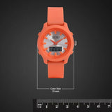 Zoop Ana-Digi Watch with Silver Dial & Orange Strap for Girls Kids, from House of Titan 16046pp01