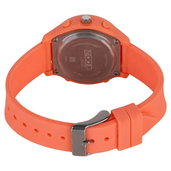 Zoop Ana-Digi Watch with Silver Dial & Orange Strap for Girls Kids, from House of Titan 16046pp01 - KRISHNA WATCH COMPANY