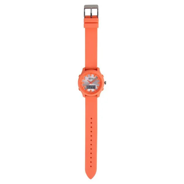 Zoop Ana-Digi Watch with Silver Dial & Orange Strap for Girls Kids, from House of Titan 16046pp01