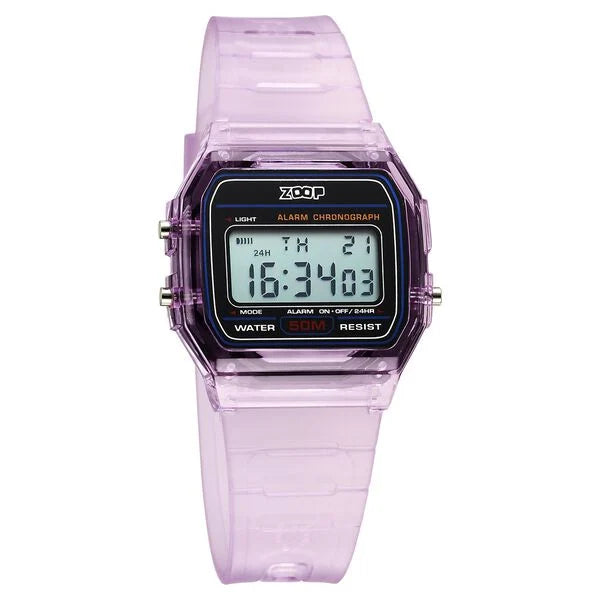 Zoop By Titan Clear Series Digital Dial Purple Plastic Strap Watch For Kids 16049pp05 - KRISHNA WATCH COMPANY
