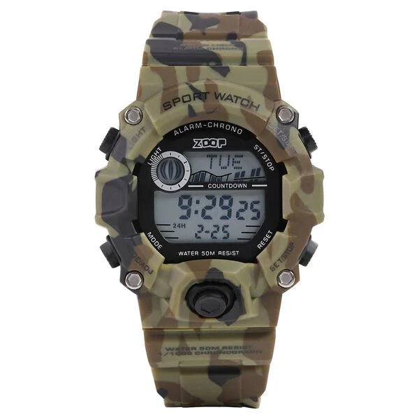 Zoop Digital Watch with Digital Dial & Military Camo Strap for Boys Kids, from House of Titan - 16051PP04 - KRISHNA WATCH COMPANY