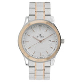 Titan Regalia Baron White Dial Analog with Date Stainless Steel Strap Watch for Men 1627KM01