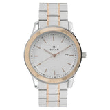 Titan Regalia Baron White Dial Analog with Date Stainless Steel Strap Watch for Men 1627KM01