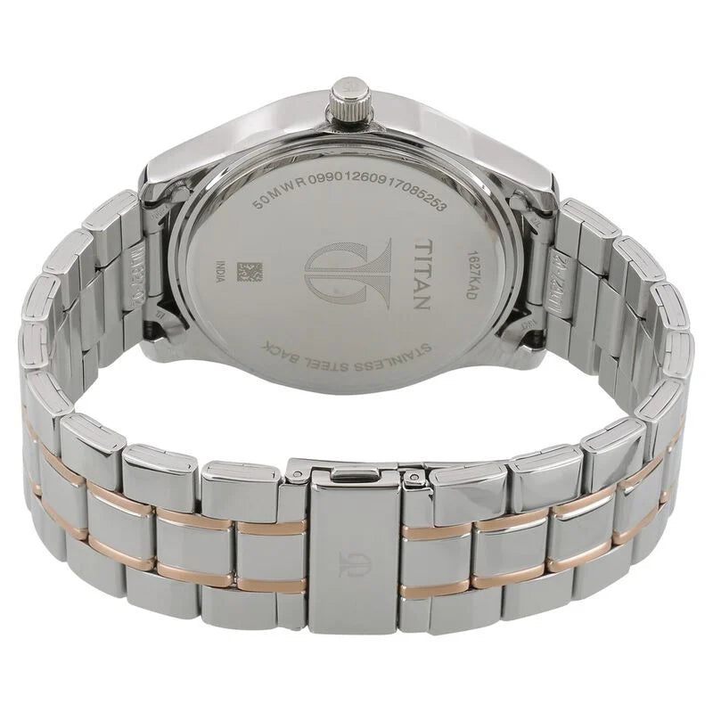 Titan Regalia Baron White Dial Analog with Date Stainless Steel Strap Watch for Men 1627KM01 - KRISHNA WATCH COMPANY