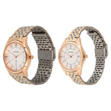 Titan Quartz Analog with Day and Date Silver Dial Stainless Steel Strap Watch for Couple 16362565km01p