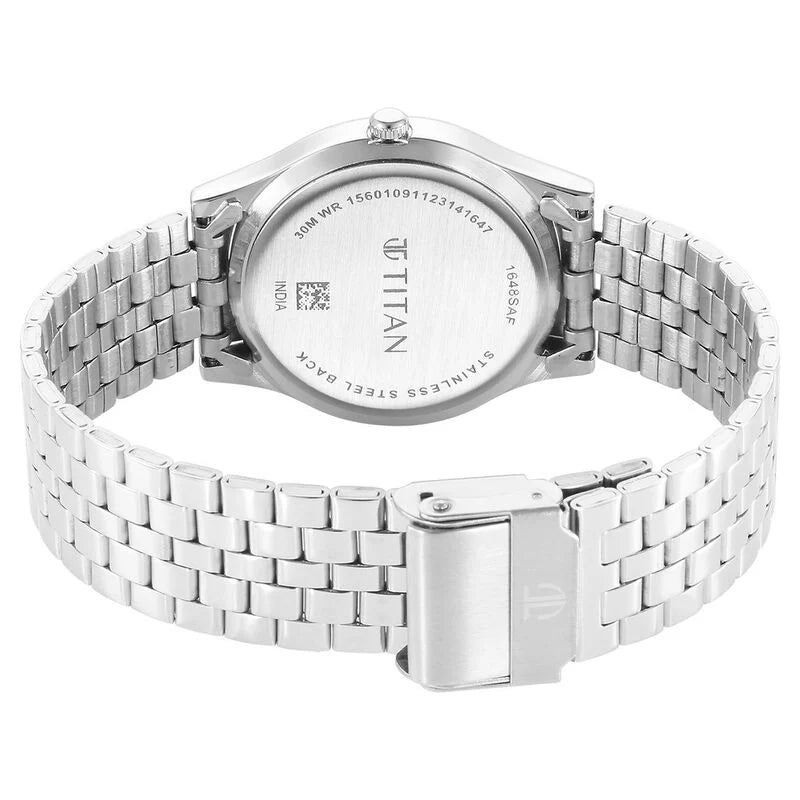 Titan Karishma Zing Quartz Analog Green Dial Stainless Steel Strap Watch for Men 1648SM01 - KRISHNA WATCH COMPANY