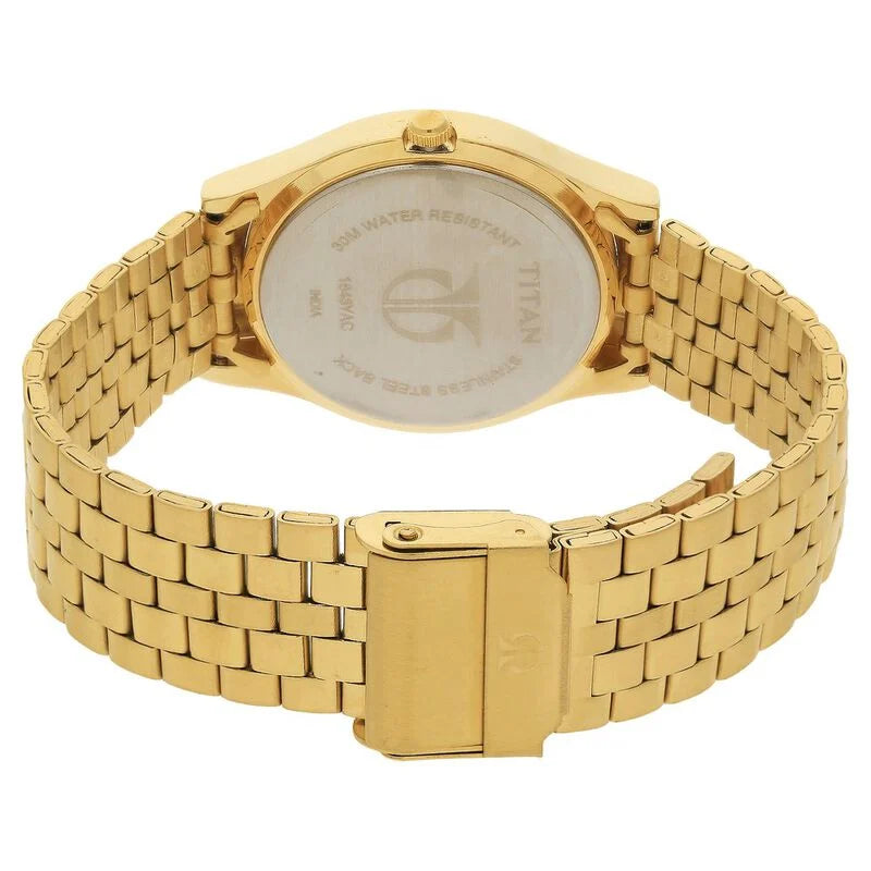 Titan Champagne Dial Analog with Day and Date watch for Men - 1648YM05 - KRISHNA WATCH COMPANY