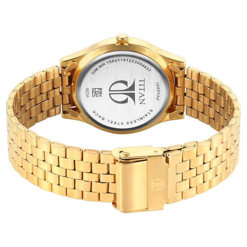 Titan Karishma Zing Quartz Analog Brown Dial Stainless Steel Strap Watch for Men 1648YM06 - KRISHNA WATCH COMPANY