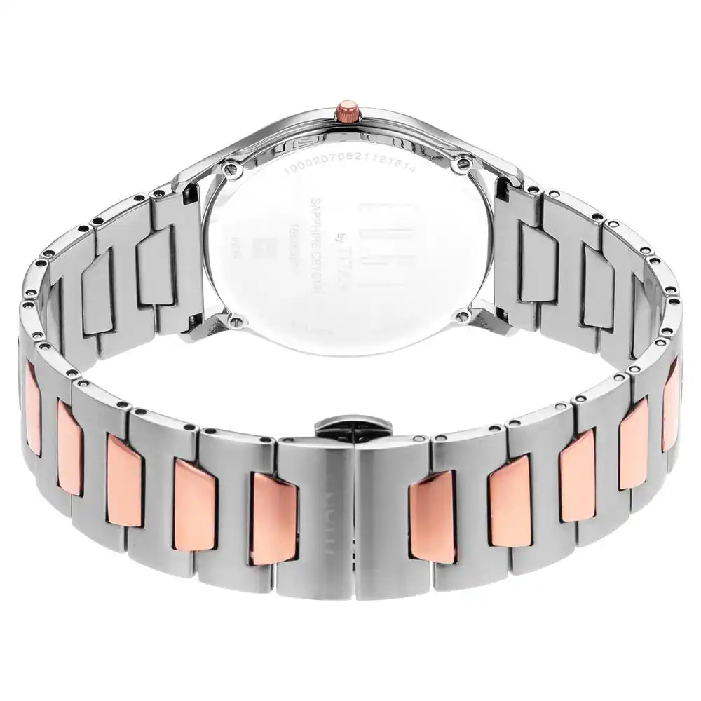 Titan Edge Metal Silver Dial Leather Strap Watch 1683KM01 - KRISHNA WATCH COMPANY