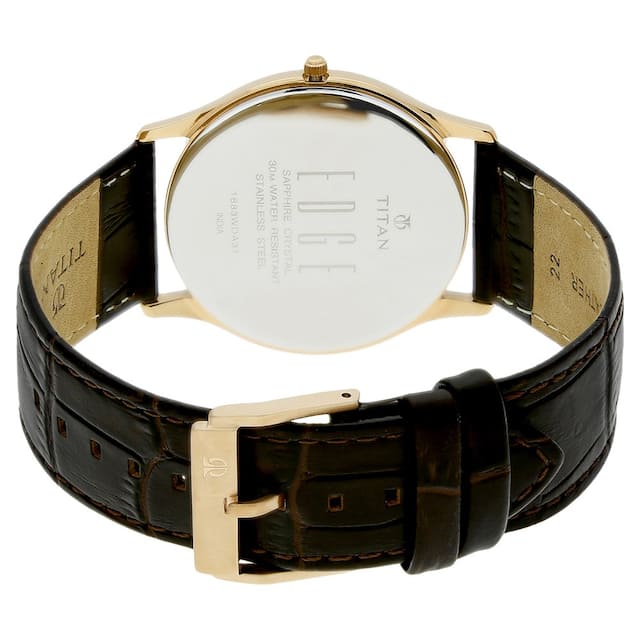 Titan Edge Black Dial Leather Strap Watch 1683WL01 - KRISHNA WATCH COMPANY