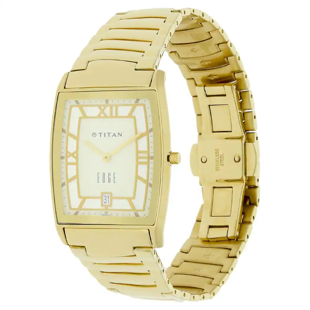 TITAN Edge Off White Dial Metal Strap Watch 1684YM01 - KRISHNA WATCH COMPANY