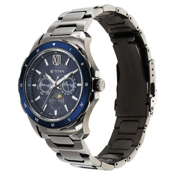 Titan Regalia Premium Blue Dial Watch for Men - 1688KM07 - KRISHNA WATCH COMPANY