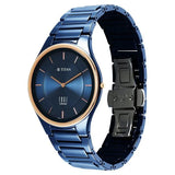 Titan Edge Bicolour Quartz Analog Blue Dial Blue Ceramic Strap Watch For Men 1696kc05 - KRISHNA WATCH COMPANY