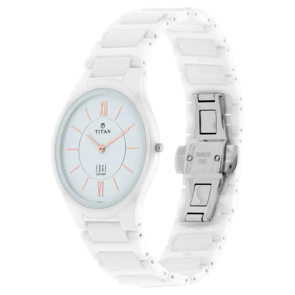 Titan Edge Ceramic in Arctic White NP1696QC04 (DJ525) - KRISHNA WATCH COMPANY