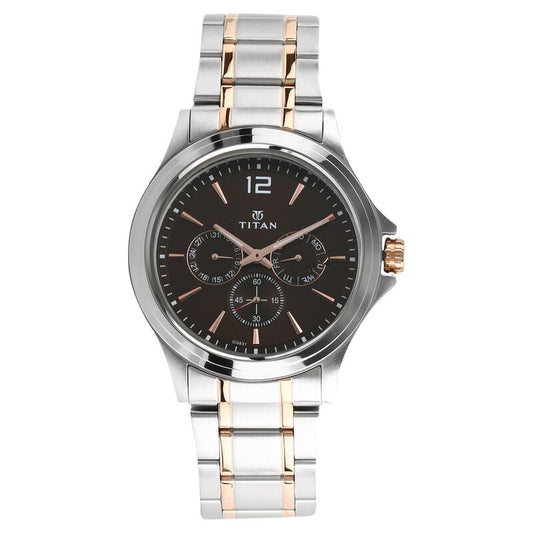 Titan Workwear Quartz Multifunction Brown Dial watch for Men - 1698KM01