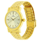 Titan Quartz Analog with Date Champagne Dial Golden Watch For Men - 1712YM03