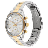Titan Men's Metropolitan Luxe: Multifunction Silver Dial with Two-Tone Stainless Steel Bracelet Watch 1733BM01