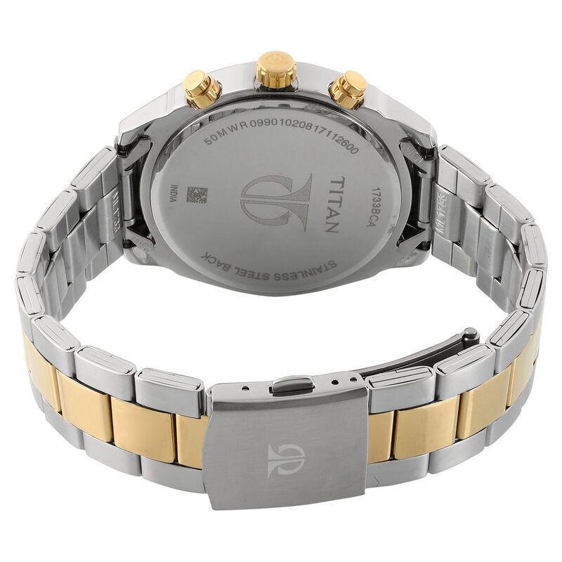 Titan Men's Metropolitan Luxe: Multifunction Silver Dial Watch - 1733BM01 - KRISHNA WATCH COMPANY