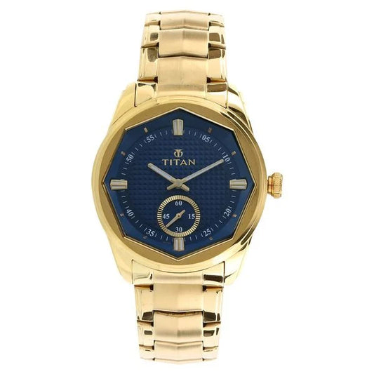 Titan Regalia Sovereign Blue Dial Analog Stainless Steel Strap watch for Men 1749ym01