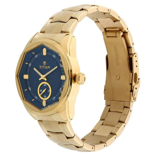 Titan Regalia Sovereign Blue Dial Analog Stainless Steel Strap watch for Men 1749ym01