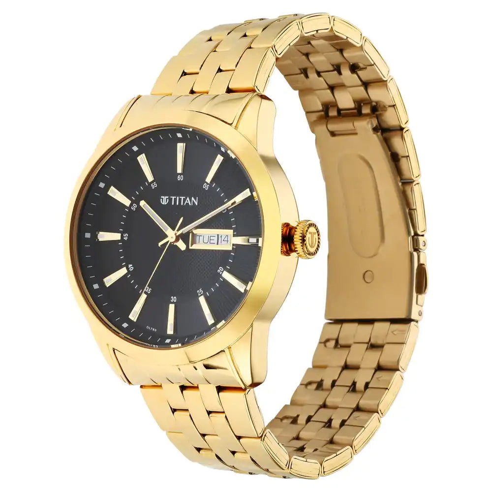Titan Regalia Opulent Champagne Dial Golden Stainless Steel Strap Watch 1752YM03 - KRISHNA WATCH COMPANY